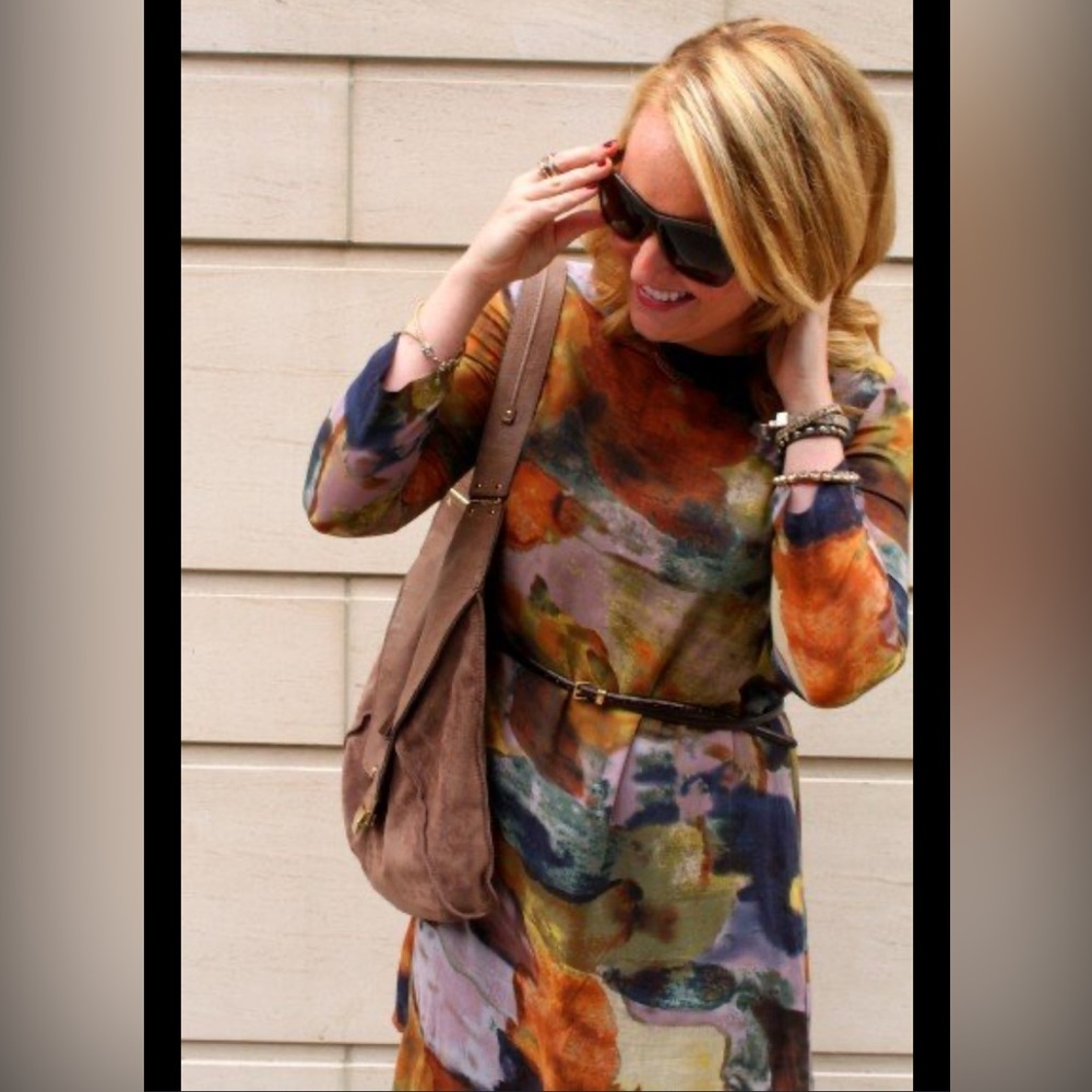 Anthropologie Maeve Eleonora Flight Shift Dress abstract Watercolor Tunic Small